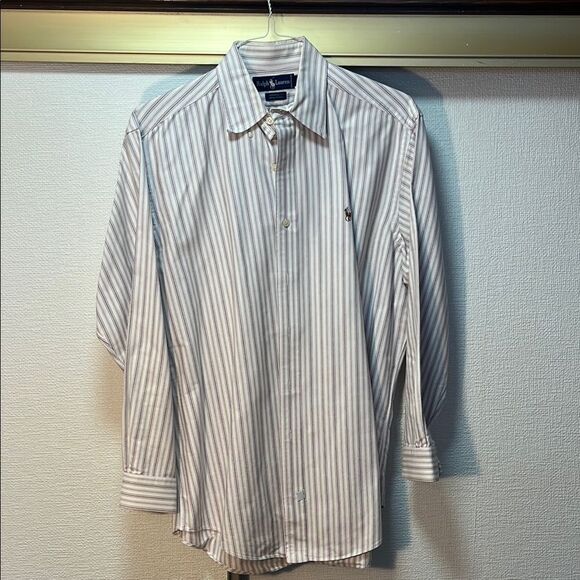 EUC Ralph Lauren Men's Striped White Shirt - Picture 1 of 8
